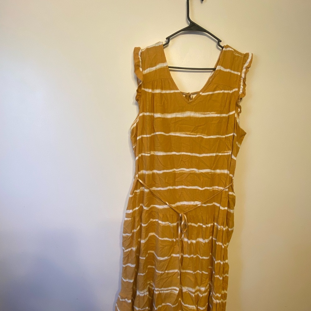 Vera Wang Striped Mustard Dress